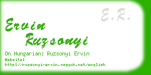 ervin ruzsonyi business card